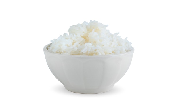 Rice bowl on white background