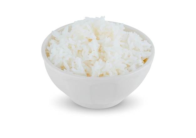 Rice bowl on white background