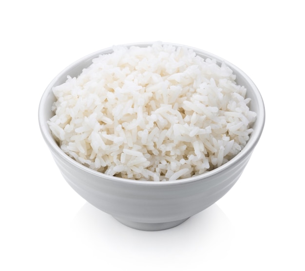 Rice cooker in a white bowl on white background