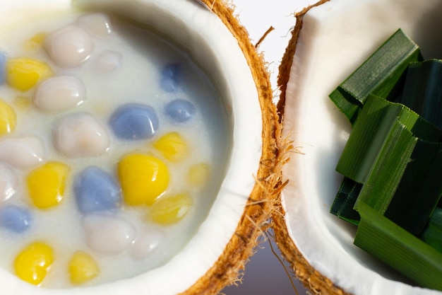 Rice dumplings in coconut milk