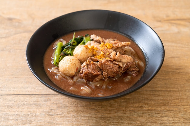 Rice noodle soup with Stewed pork - Asian food style