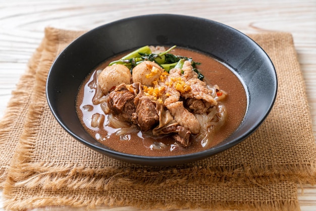 Rice noodle soup with Stewed pork - Asian food style