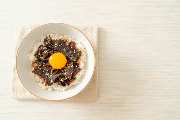 Rice with SoyFlavoured Pork or Japanese Pork Donburi