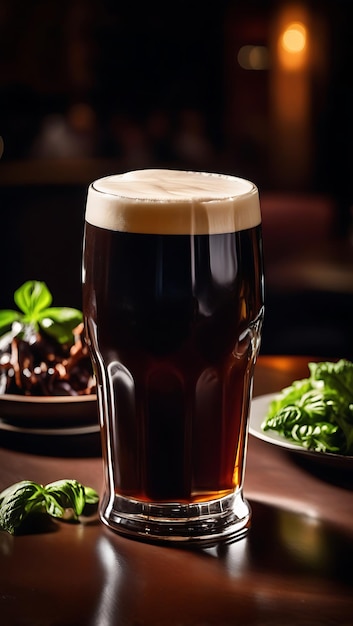 Photo rich dark ale with creamy top