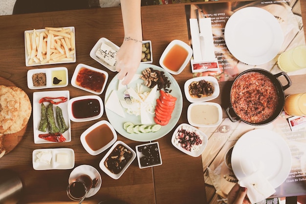 Rich and delicious Turkish breakfast