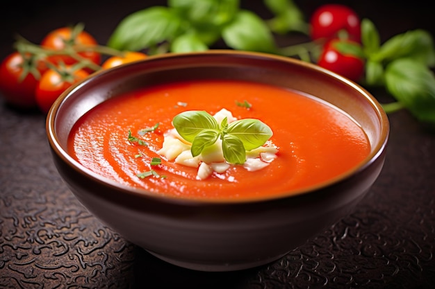 rich and savory tomato soup a heartwarming elixir perfect for chilly days These visuals capture the essence of comfort and nourishment ideal for food enthusiasts and cozythemed projects