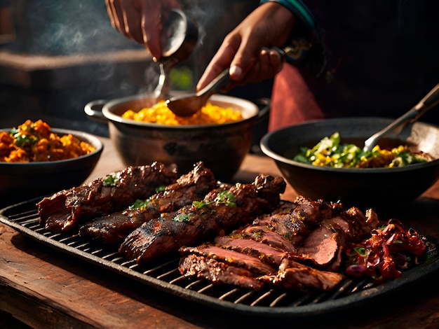 The rich smoky dishes of Mexican BBQ including carne asada and al pastor