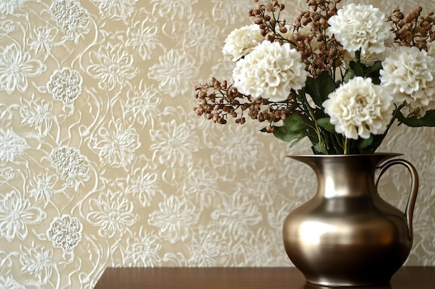 Photo rich textured wallpaper with islamic floral motifs and designs