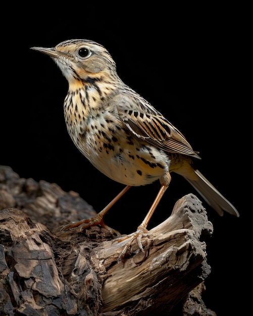 the Richard39s Pipit standing on small root