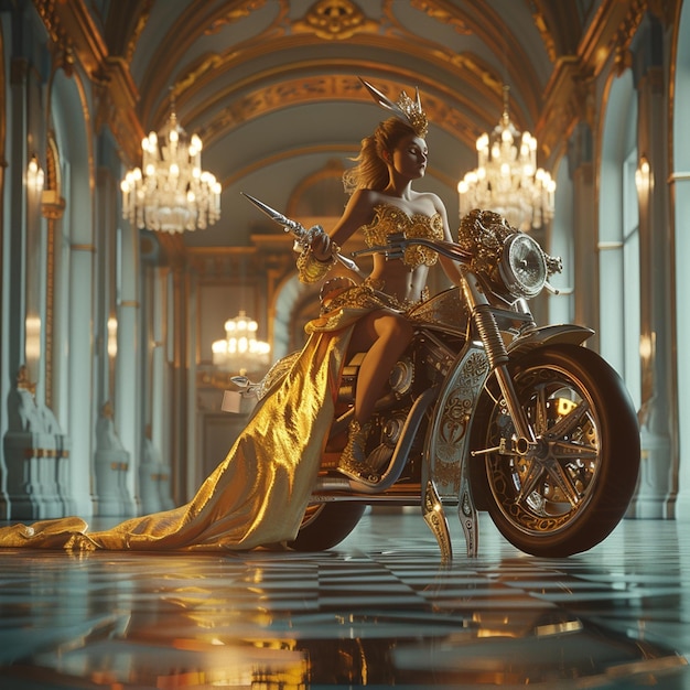 The Richest Queens Daring Sports Bike Stunts with a Diamond Sword