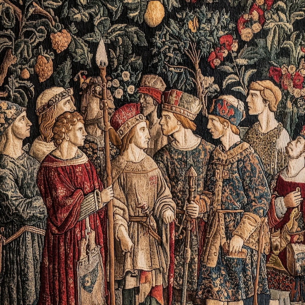 Richly detailed tapestry illustrating important historical events