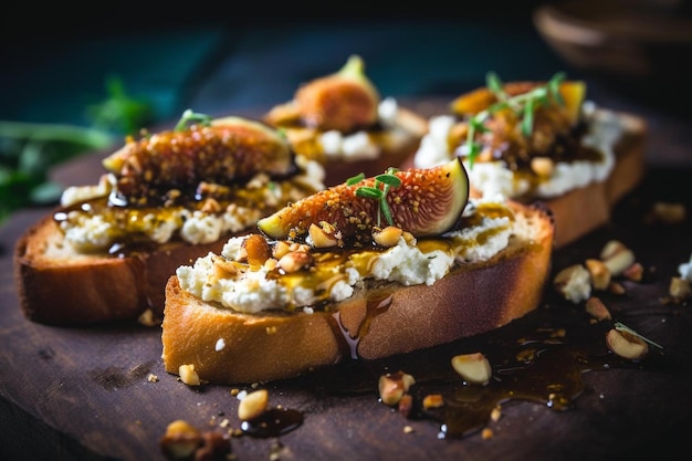 Ricotta Fig Balsamic Bruschetta delicious Bruschetta food image photography