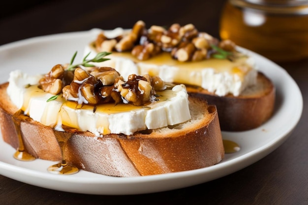 Ricotta Honey Walnut Bruschetta delicious Bruschetta food image photography