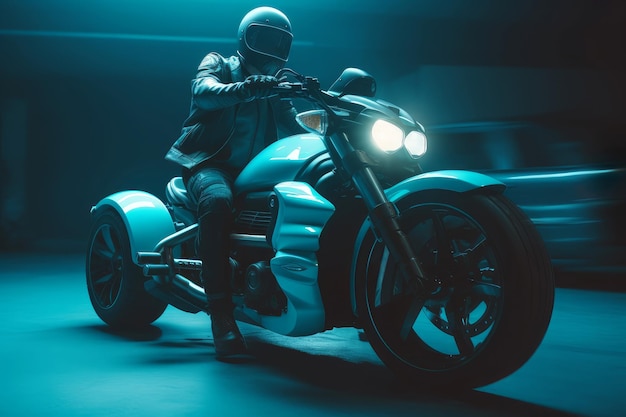 Rider on futuristic bike Generate Ai