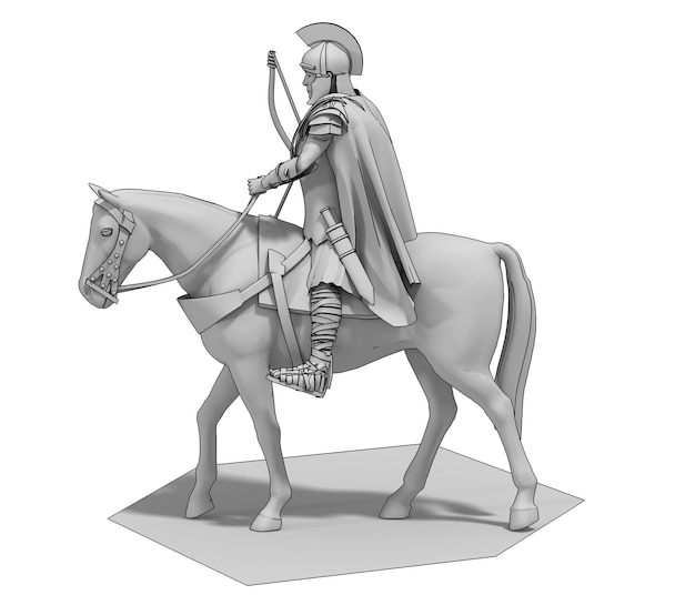 rider warrior on horseback 3D rendering 3D illustration