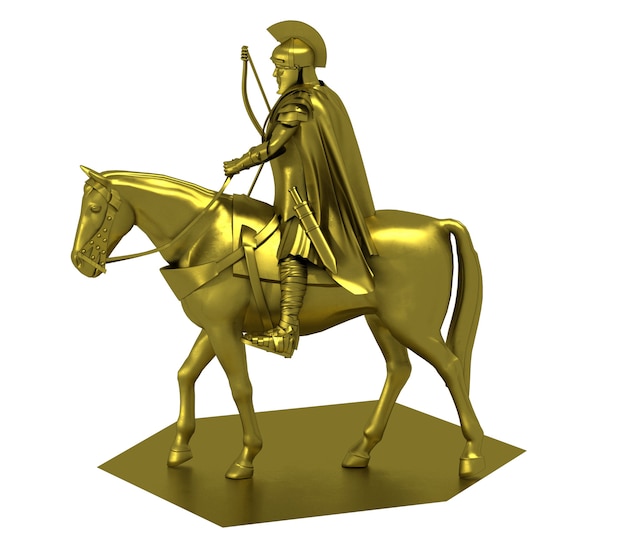 rider warrior on horseback 3D rendering 3D illustration