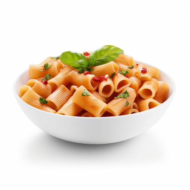 Rigatoni with white background high quality ultra h