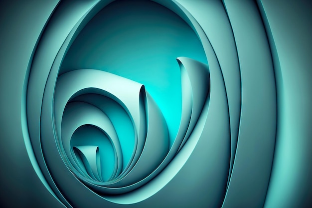 Riled curvy cyan fond abstract background