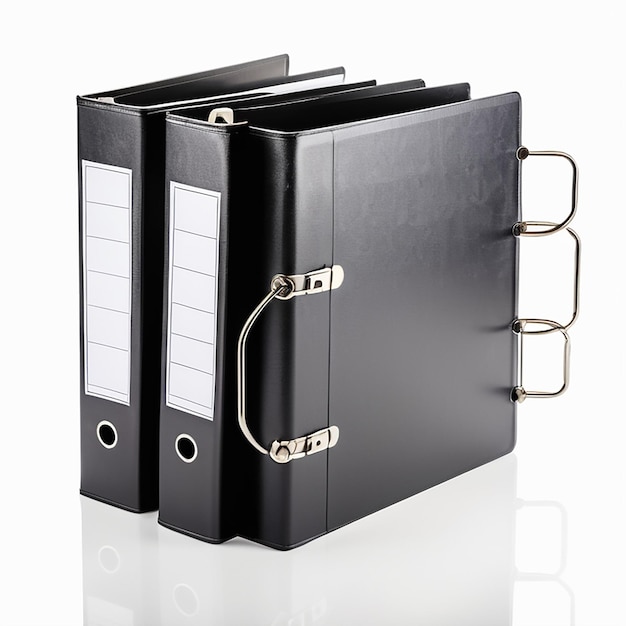 Ring binder used for stored documents isolated on a white background