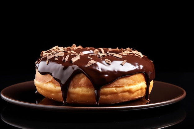 Ring doughnuts covered in icing and sprinkes and chocolate ai generated