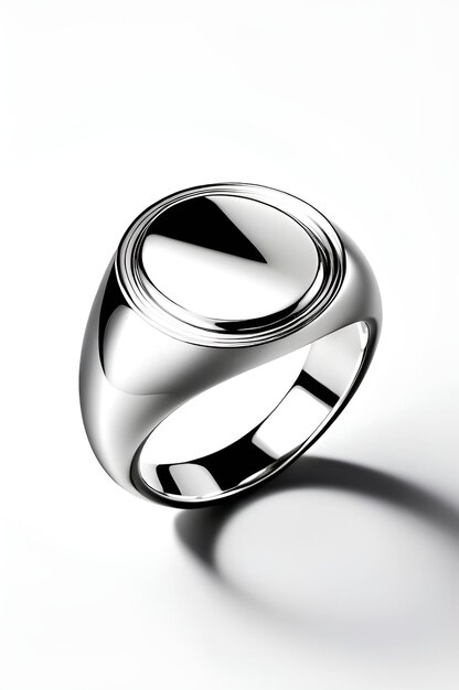 Photo a ring made of silver and silver with a ring on it