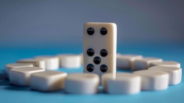 Ring of White Dominoes with Single Piece