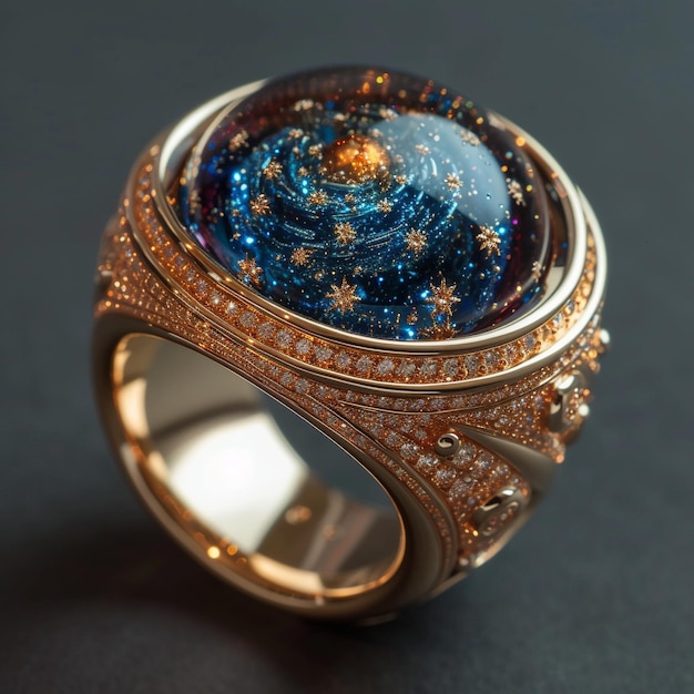 a ring with a ring that says earth and the moon