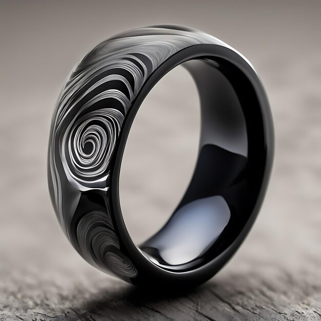 Photo a ring with a spiral design on the middle