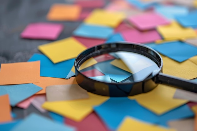 Photo a ring with a star on it sits on a pile of sticky notes