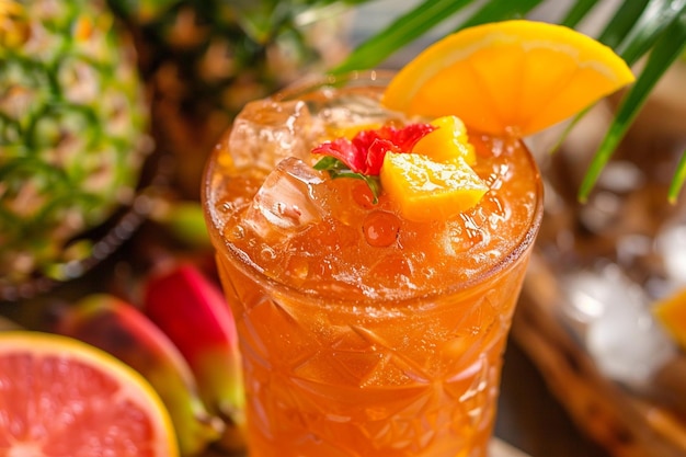 Rio Rum Punch A rumbased punch with tropical fruit generative ai