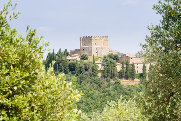 Ripa d'Orcia castle view Tuscany landmark Italy