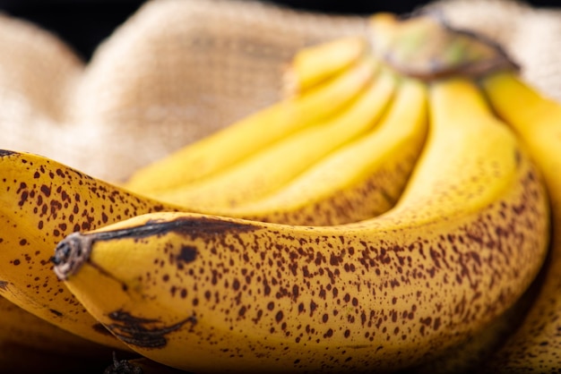 Ripe bananas details of a bunch of very ripe bananas selective focus