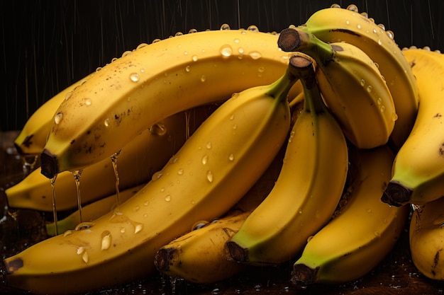 Ripe bananas with a hint of brown speckles natural snack fresh fruit Banana image photography