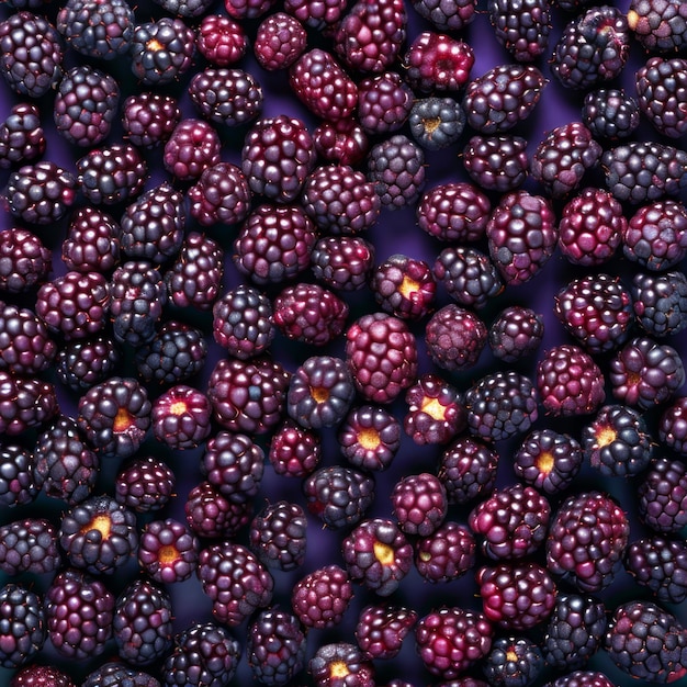 Photo ripe blackberry texture background allegheny blackberries fruits pattern black berry mockup top view