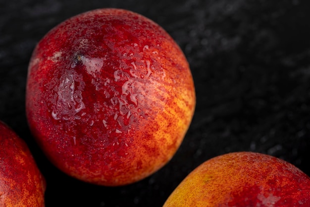 ripe delicious and fresh peaches of a red hue fresh peaches ready for cooking on the table