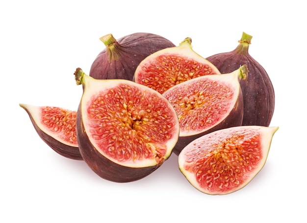 Ripe figs isolated on white background