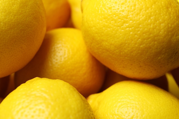 Ripe lemons on whole, close up