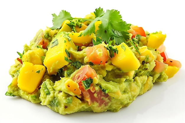 Ripe Mango Diced with Creamy Avocados Mashed