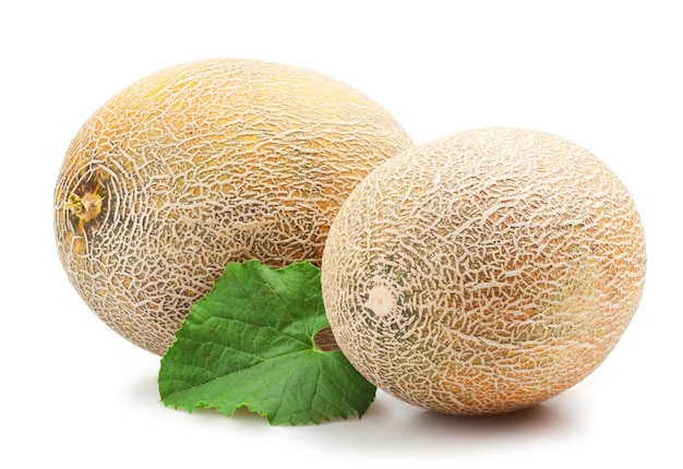 Ripe melon on white background