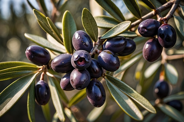 Ripe Olives on Branch