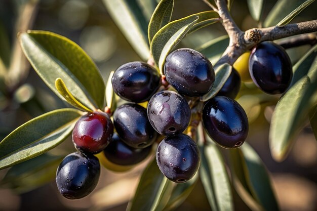 Ripe Olives on Branch