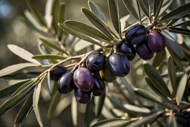 Ripe Olives on Branch