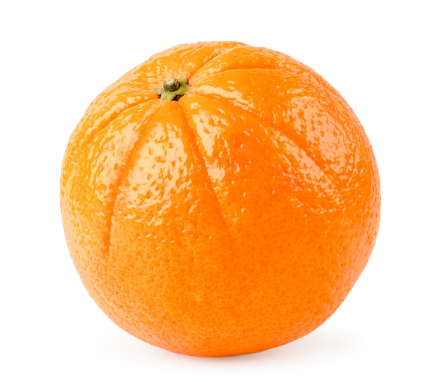 Ripe orange on a white background