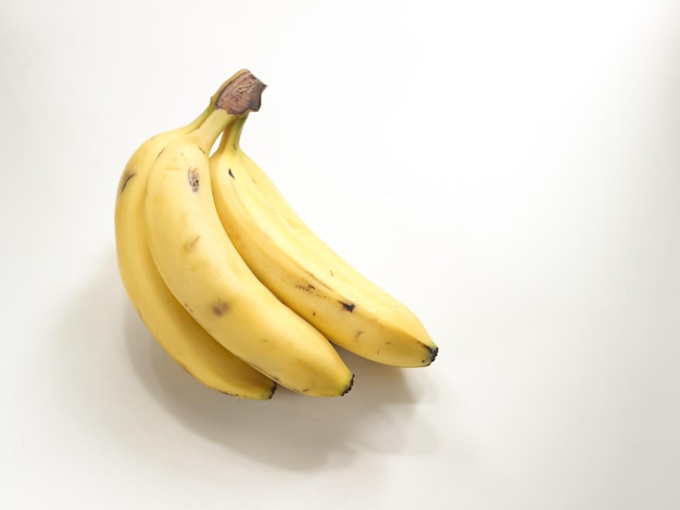 Ripe organic cavendish banana on white background with clipping path