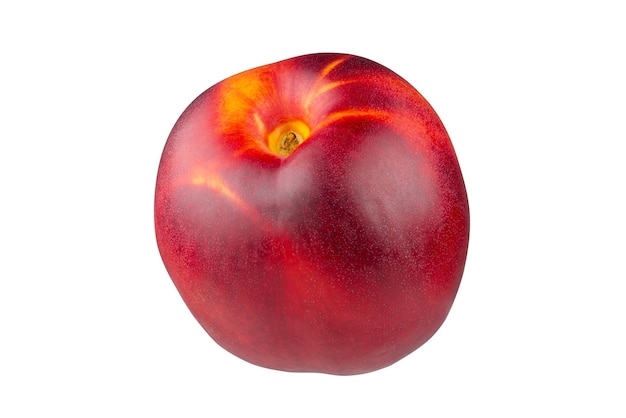 Ripe peach is isolated on a white background with the pen tool. The whole depth of field.