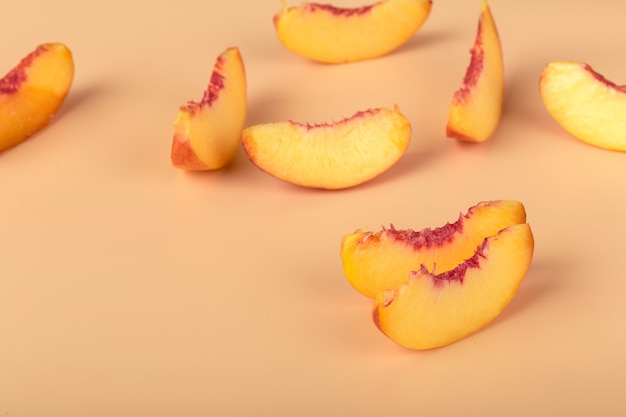 Ripe peach slices