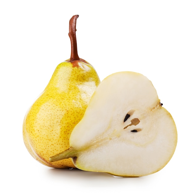 Ripe pears isolated on white background