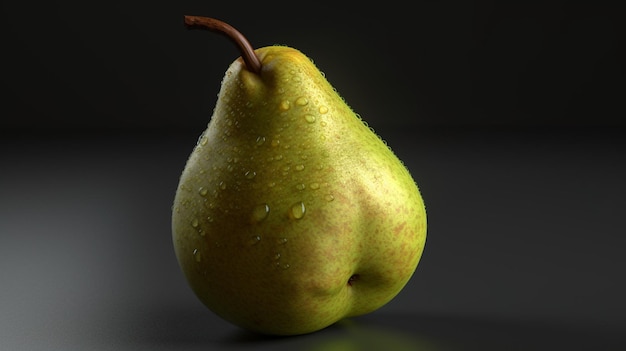 Ripe pears on a wooden tablegenerative ai