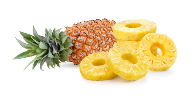 Ripe pineapple isolated on the white background