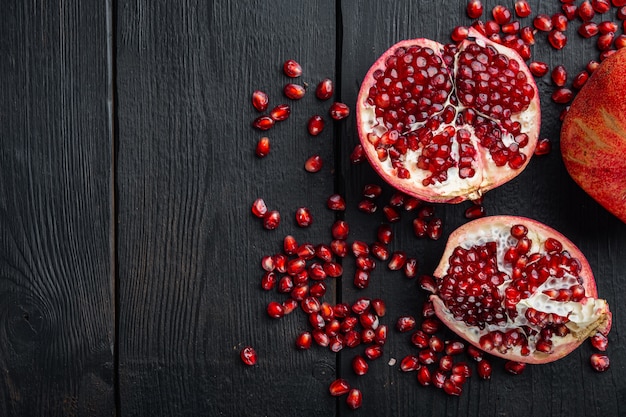 Ripe pomegranate with fresh juicy seeds